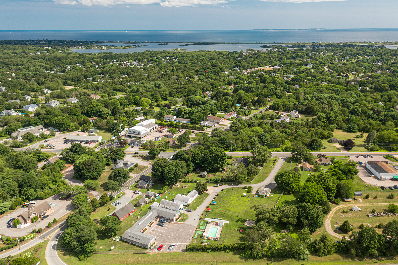 Aerial view with Ocean